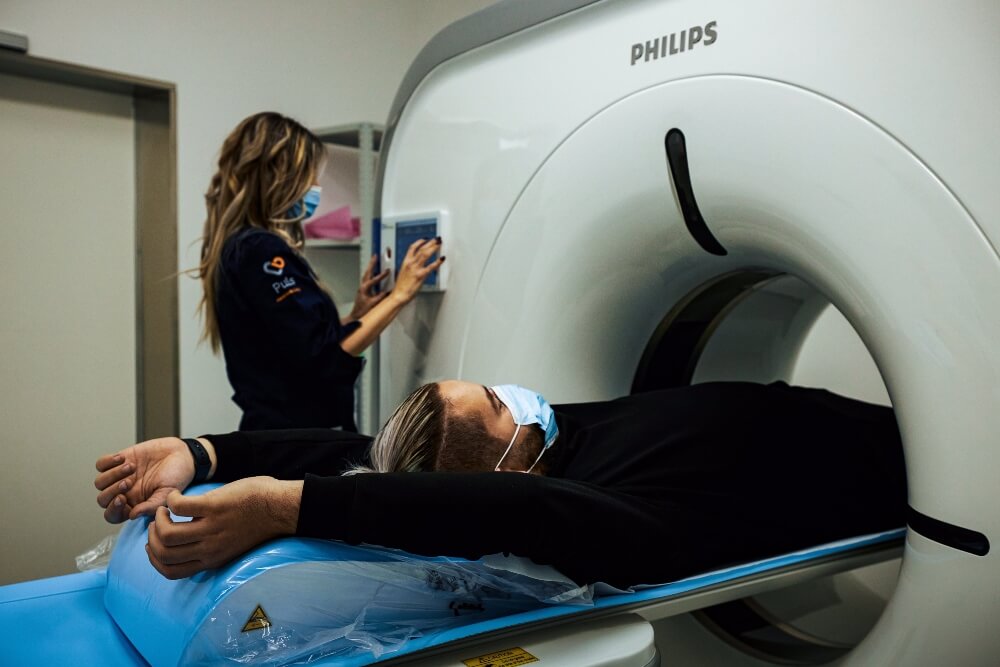 The patient is getting ready for a CT scan - Pulse Cardiology Center