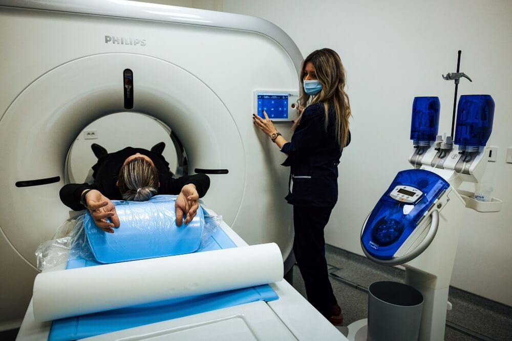 The Patient Enters the CT Scanner