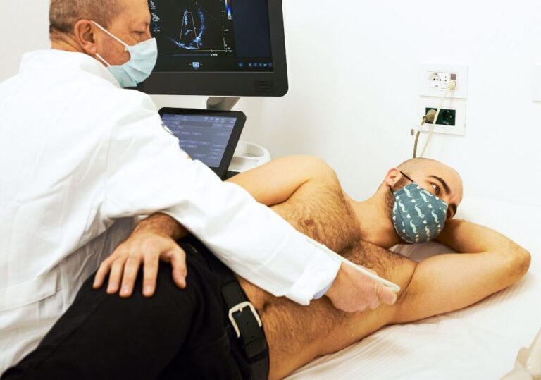 Patient Under the Echocardiography Examination
