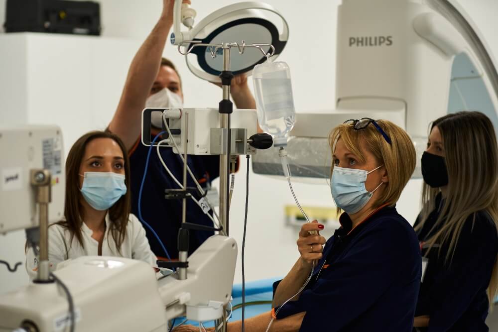 Doctors and medical staff during the intervention at Pulse Cardiology Center