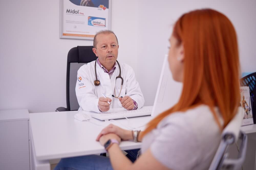 A female patient being examined by a cardiologist at Pulse Cardiology Center